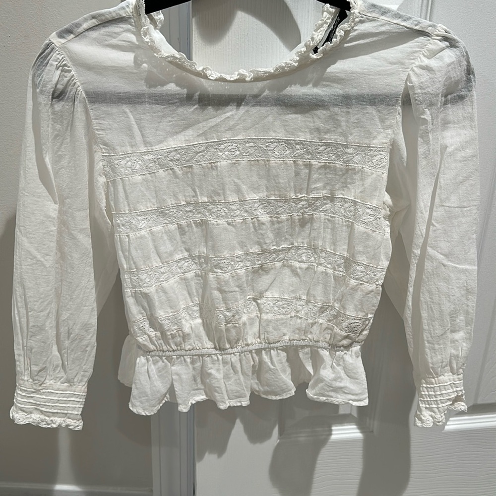 Steve Madden Blouse Top With Blue Snakeskin Print - XS